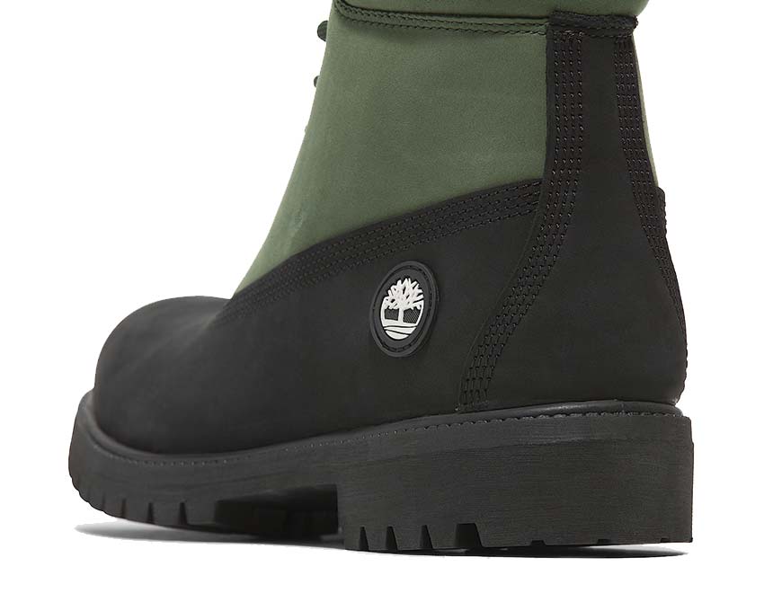 Timberland Premium 6-Inch Waterproof Boot Green détail — tige nubuck imperméable