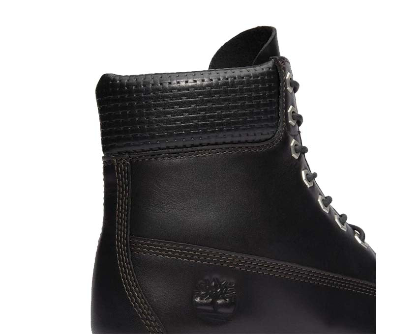 Timberland Premium 6 Inch Noir vue latérale — profil cuir noir boot imperméable