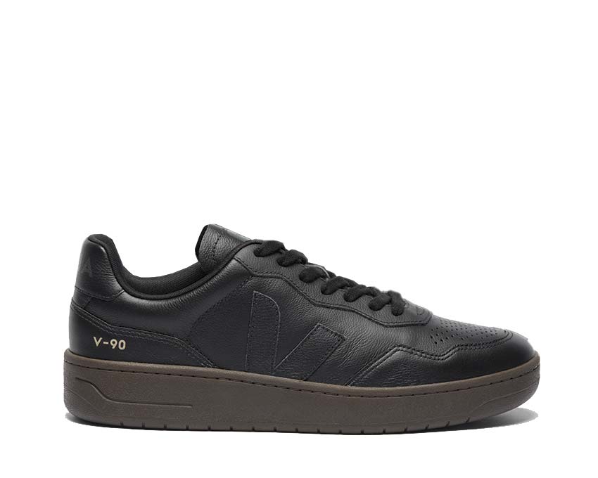 Veja V-90 O.T. Leather Black Eagle femme — sneaker femme cuir noir eagle oversize