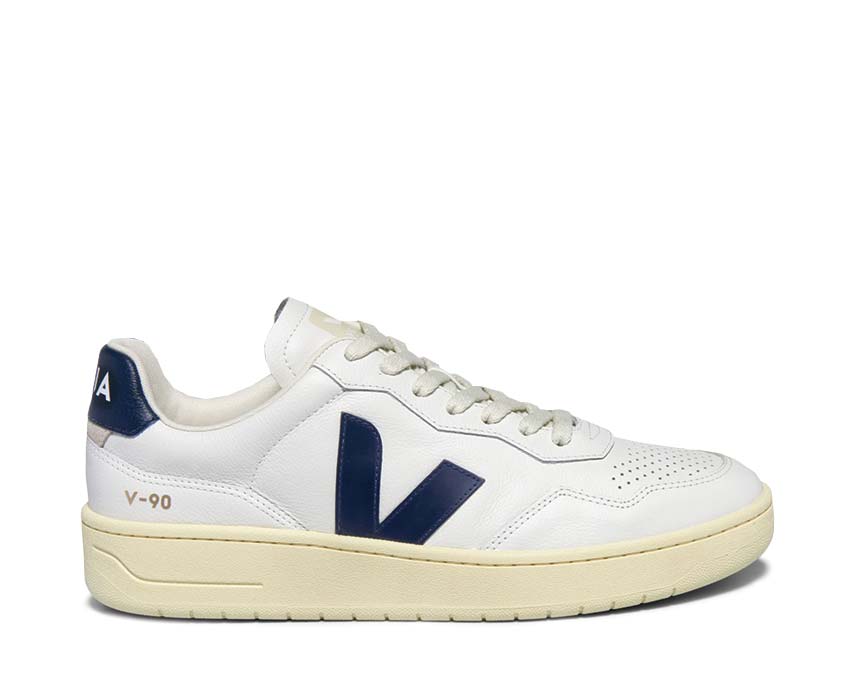 Veja V-90 OT Leather Extra White Nautico — zapatilla mujer running vintage eco