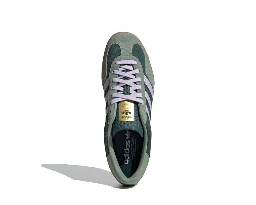 Adidas Gazelle Indoor Mint Green Detail — Nähte und Three Stripes Logo