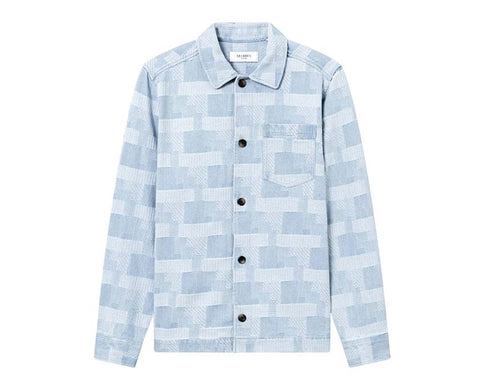 Les Deux Layton Denim Jacquard Overshirt — chaqueta unisex denim jacquard oversized