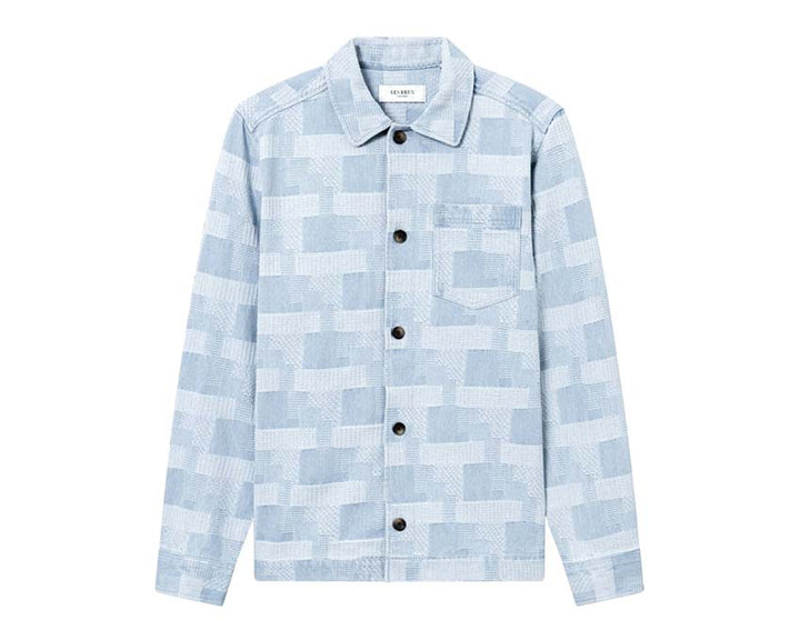 Les Deux Layton Denim Jacquard Overshirt