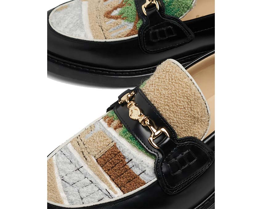 Filling Pieces Loafer Pavillion Black detalle — acabados cuero lujo holandés