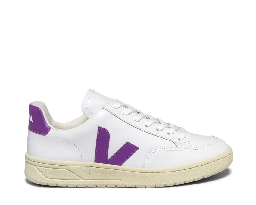 Veja V-12 White/Cosmos — sneaker femme cuir éco-responsable
