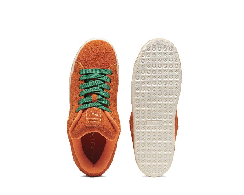 Puma Suede XL Carrots 2 Black Orange dettaglio — lacci rotondi cotone bicolore