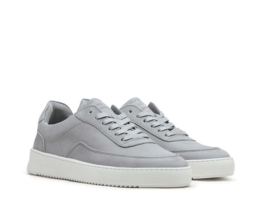 Filling Pieces Mondo 2.0 Ripple Cement vista laterale — pelle premium strutturata