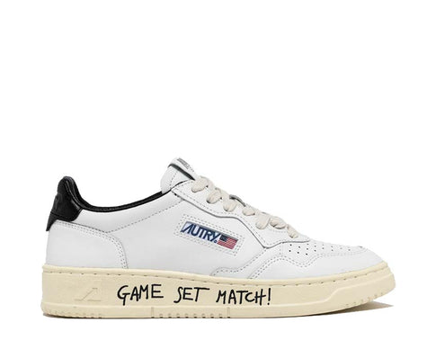 Autry Medalist Low Match White Black — zapatilla hombre cuero deporte americano