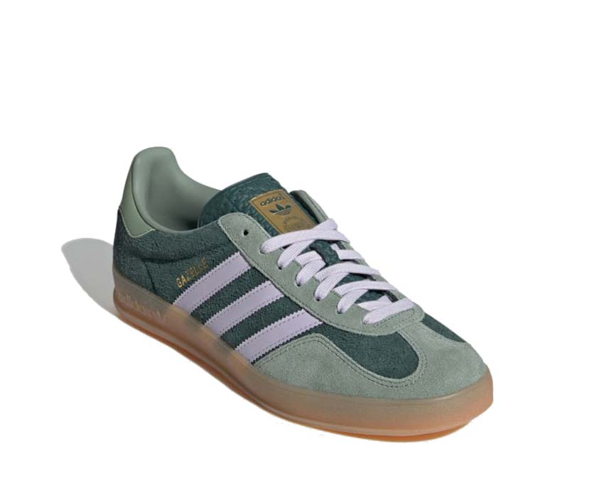 Adidas Gazelle Indoor Mint Green Seitenansicht — strukturiertes Wildleder-Obermaterial