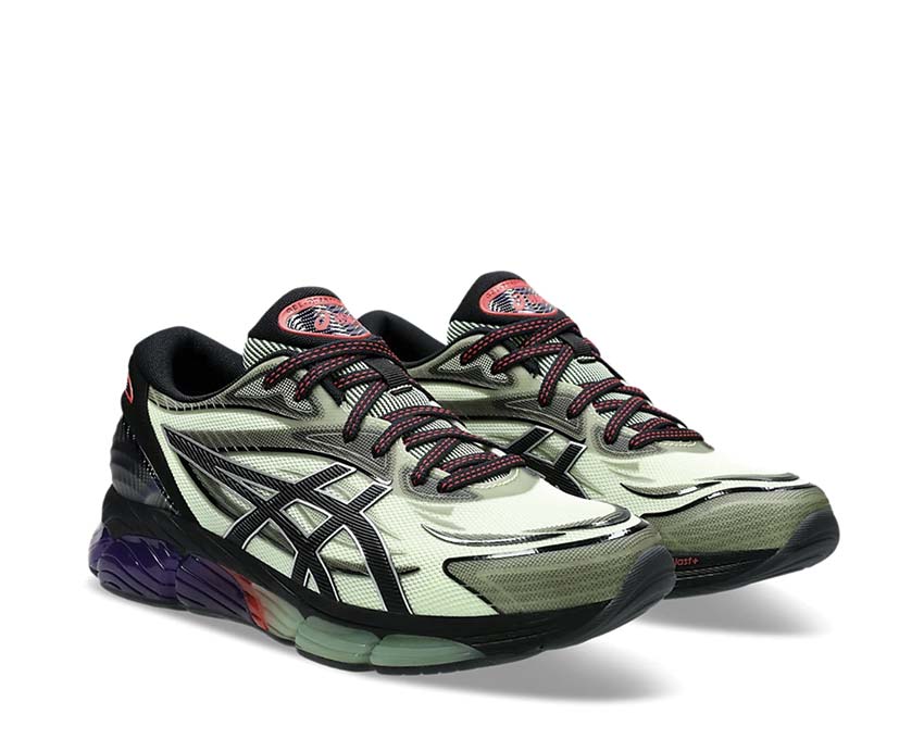 Asics Gel Quantum 360 VIII Illuminate Yellow/Black vista lateral — upper de mesh transpirable