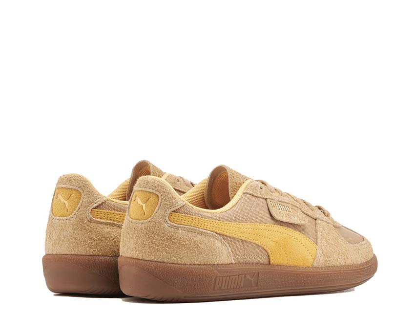 Puma Palermo Vintage Prairie Tan Flaxen Gold vista lateral — cuero tan dorado vintage