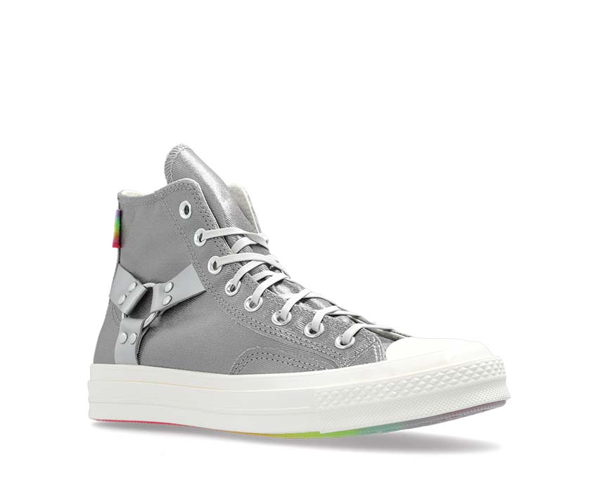 Converse Chuck 70 Hi Silver side view — high glossy silver canvas