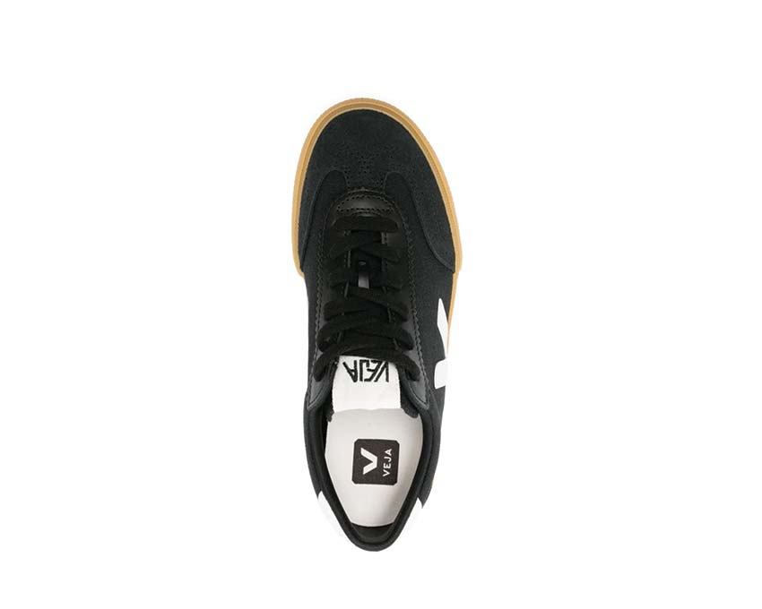 Veja Volley Black/White dettaglio — lacci cotone naturale