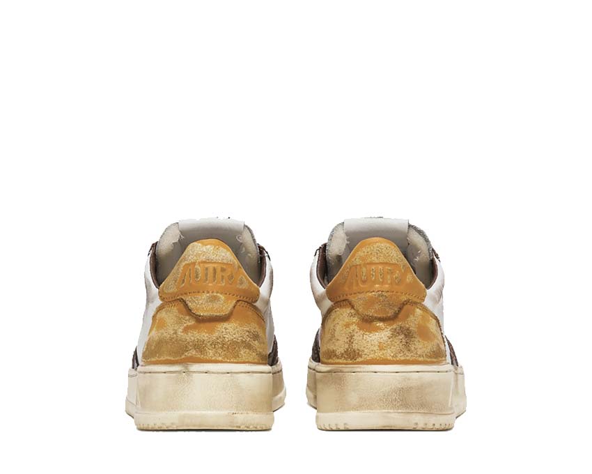 Autry Super Vintage Low Leat White Brown semelle — semelle gomme vintage