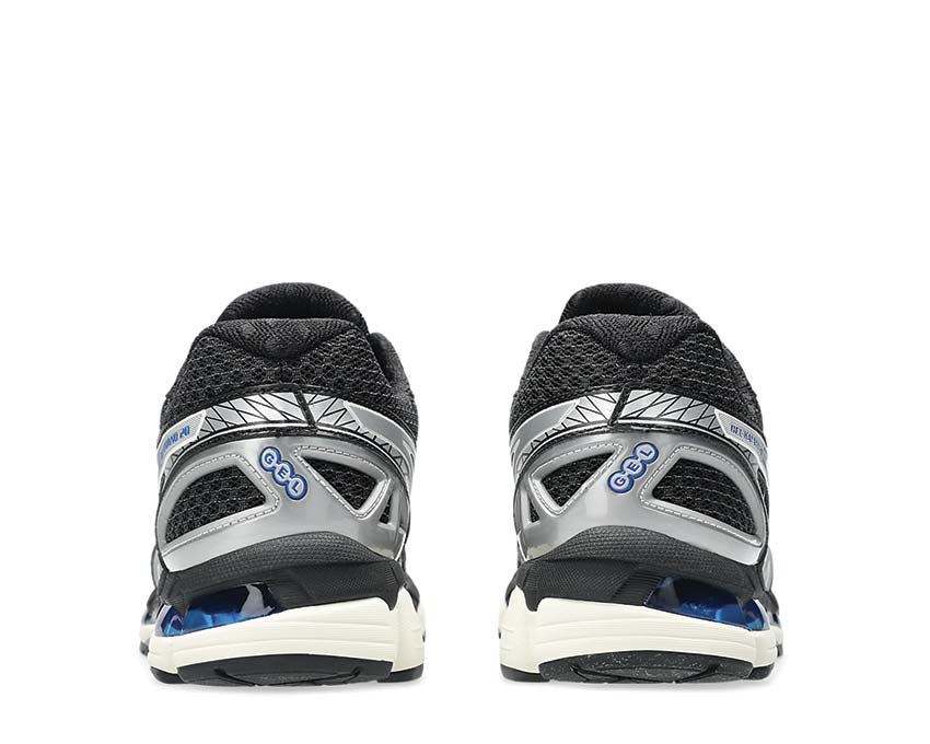 Asics Gel Kayano 20 Black Silver Black/Pure Silver detalle — mesh y ante estructurado