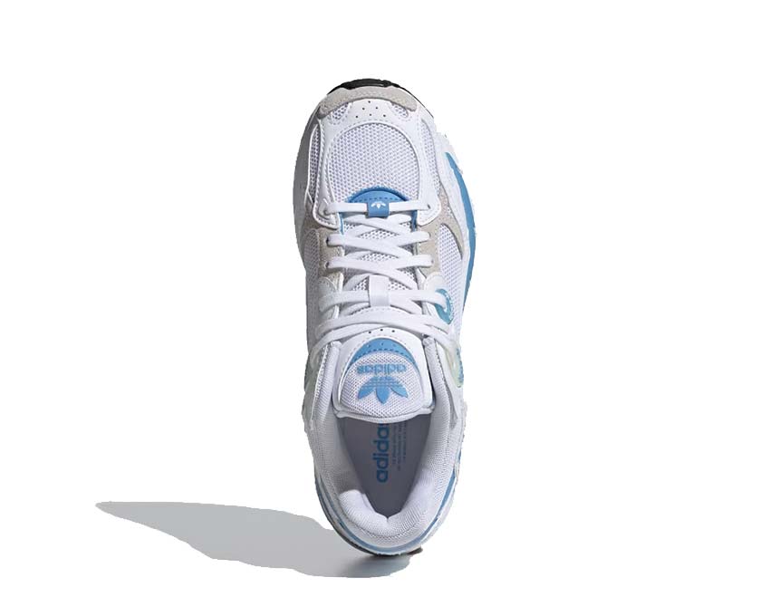 Adidas Astir W White Blue detalle — mesh transpirable y acentos azules