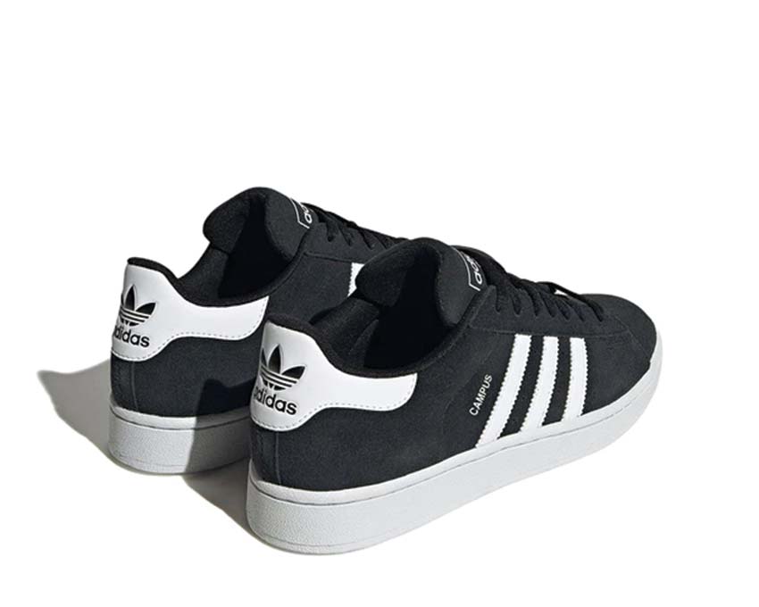 Adidas Campus 2 Black vista lateral — ante negro y 3 bandas