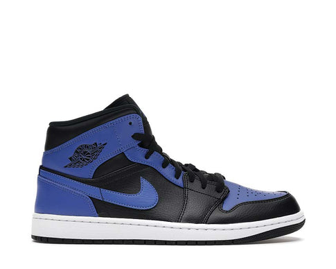 Jordan Air Jordan 1 Mid Black Hyper Royal White — sneaker hombre azul royal negro blanco