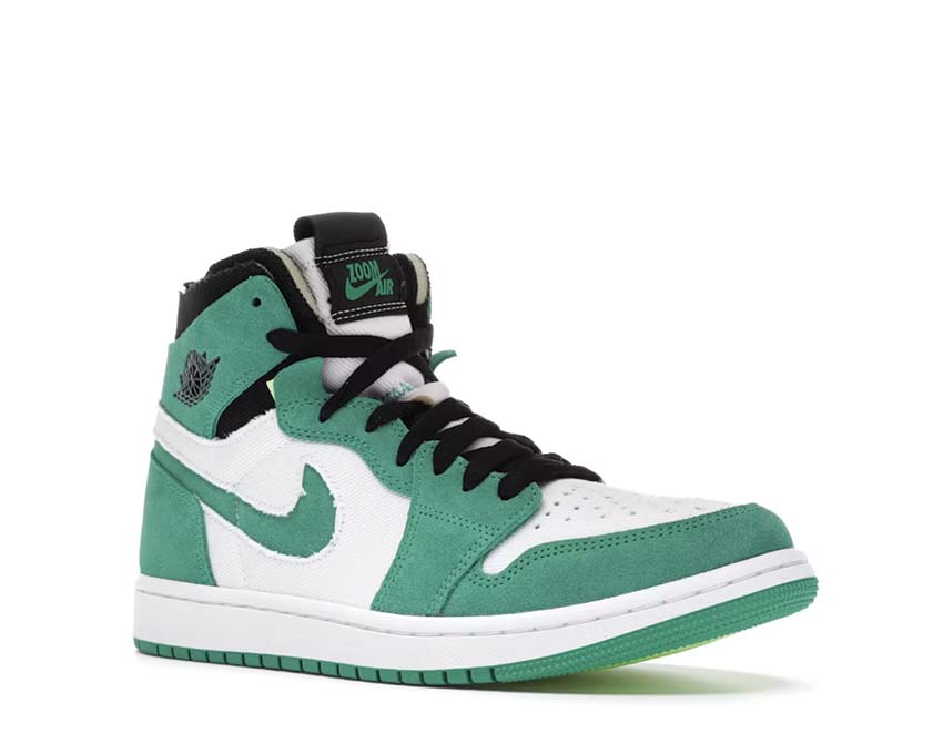 Jordan Air Jordan 1 Zoom Air Comfort Stadium Green vue latérale — cuir et mesh
