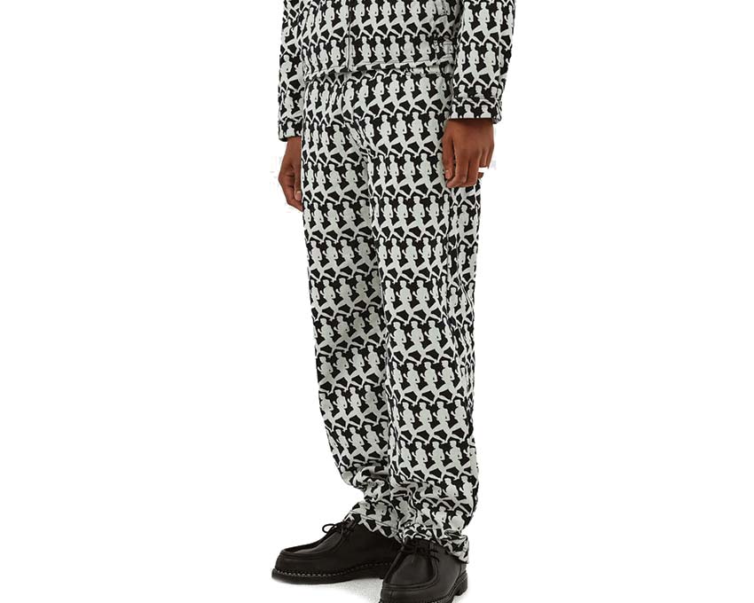 Arte Jones Allover Pants Navy vista laterale — tessuto stampato grafico
