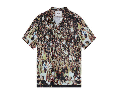Arte Scottie Mesh Shirt Allover Print — camisa unisex malla estampada