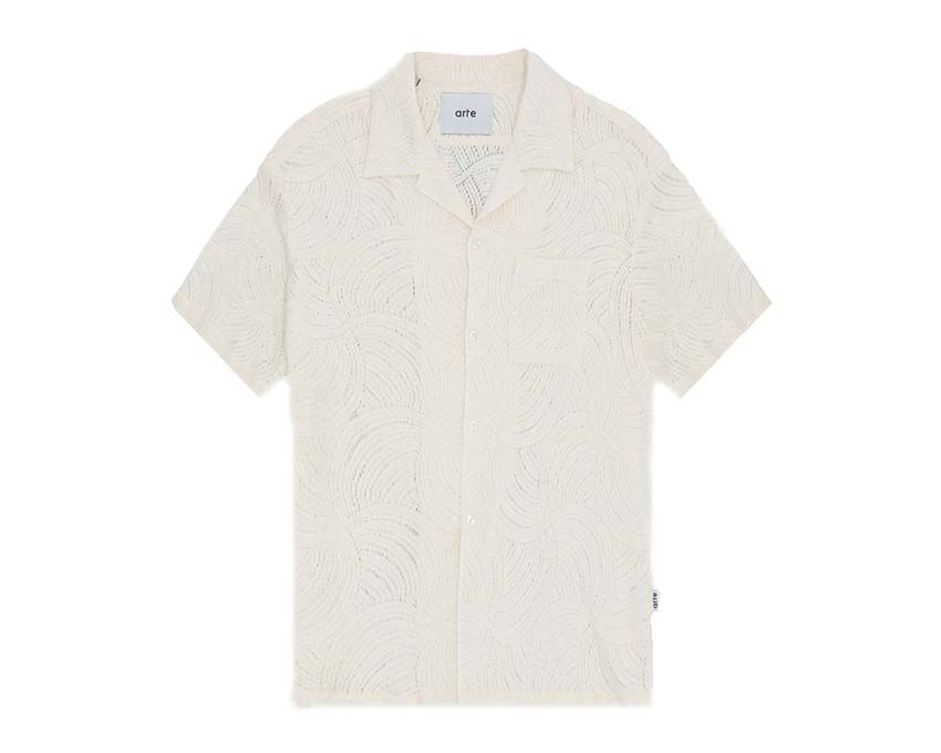 Arte Stan Croche Shirt Cream — unisex crochet textured shirt