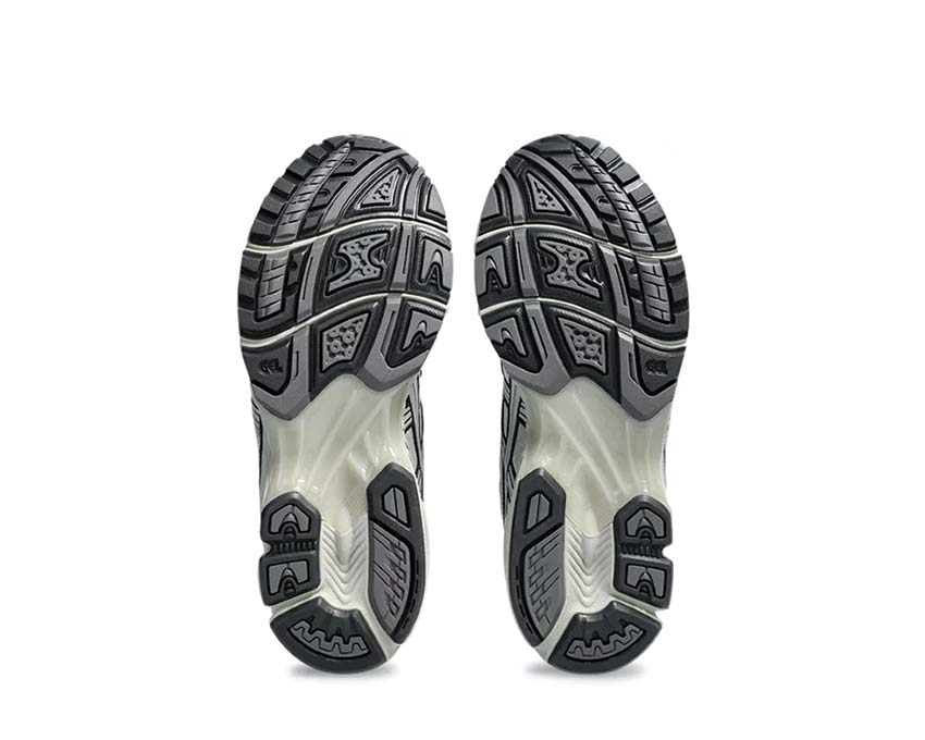 Asics Gel Kayano 14 Graphite Grey White Sage/Graphite rear view — Gel heel cushioning