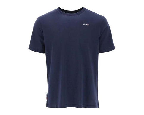 Autry Iconic Tee Blue — t-shirt homme coton logo Autry brodé bleu marine