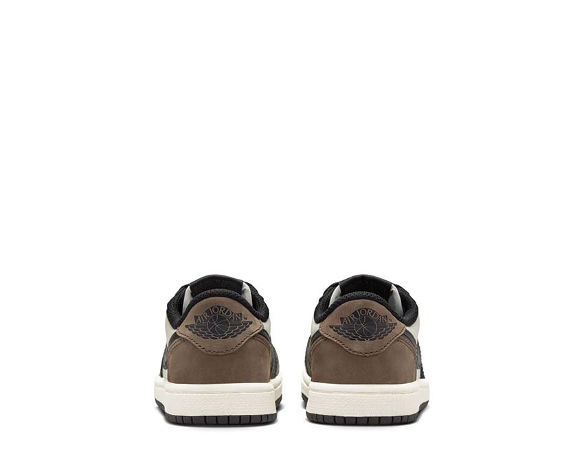Jordan 1 Retro Low Mocha PS Detail — Dark Mocha Leder Jordan Kinder