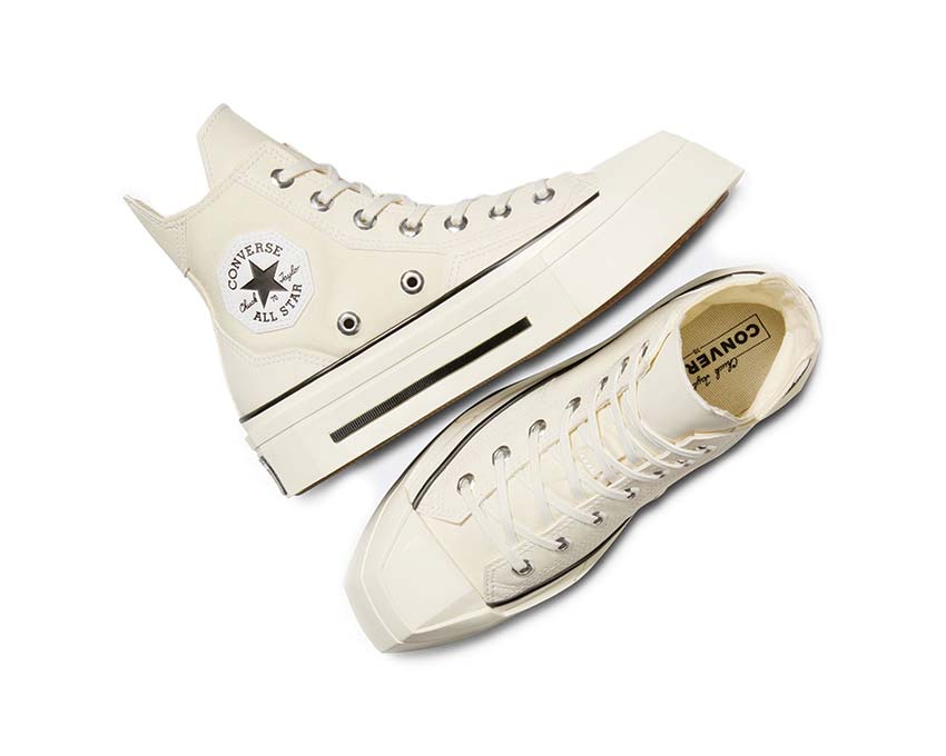 Converse Chuck 70 De Luxe Squared Hi Khaki Off White detalle — lengüeta