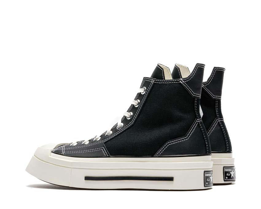 Converse Chuck 70 De Luxe Squared Hi Black suela — suela plataforma cuadrada
