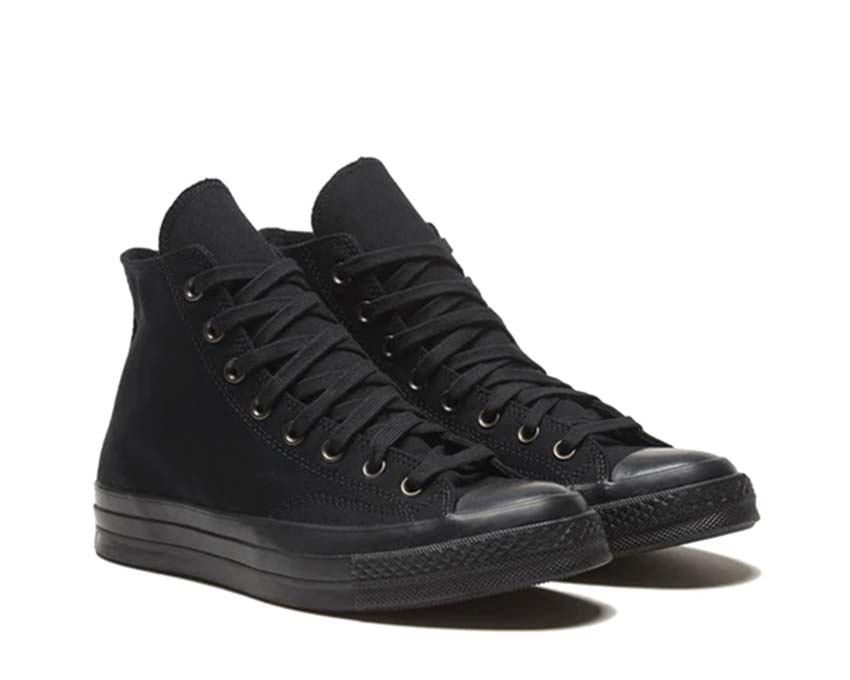 Converse Chuck 70 Hi Black Almost Black side view — all-black total look canvas