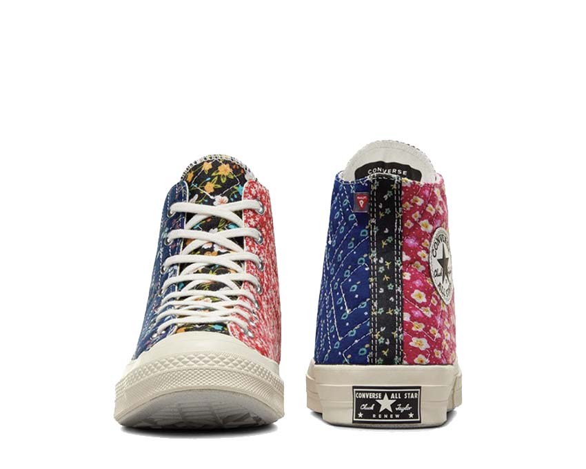 Converse Chuck 70 Hi Black Red Blue sole — vulcanized sole