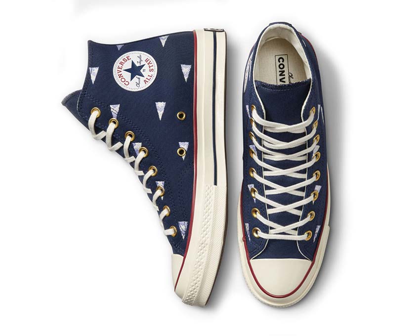 Converse Chuck 70 Hi Navy/Ultra Violet suola — suola in gomma vulcanizzata a contrasto