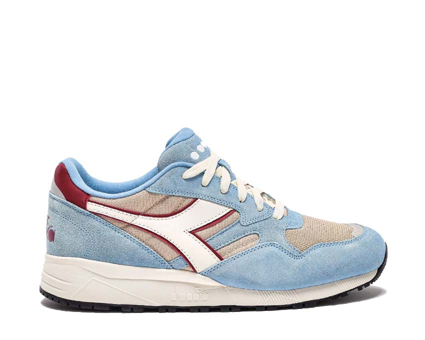 Diadora N902 Oyster Gray Dusk Blue — sneaker uomo pelle scamosciata vintage