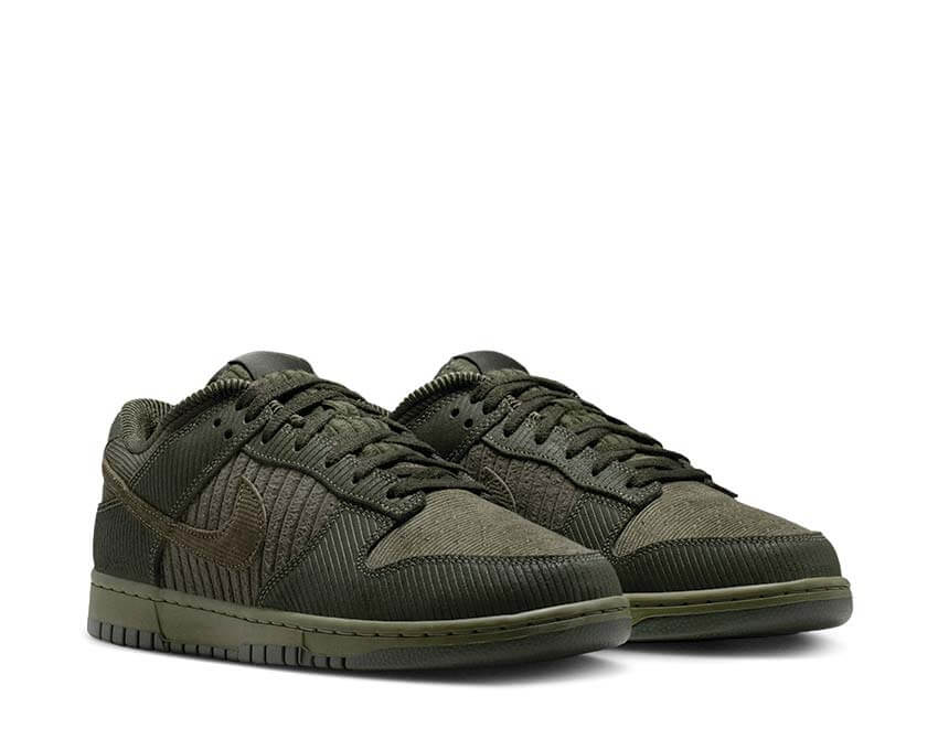 Nike Dunk Low Retro Prm Cargo Khaki vue latérale — tige cuir kaki