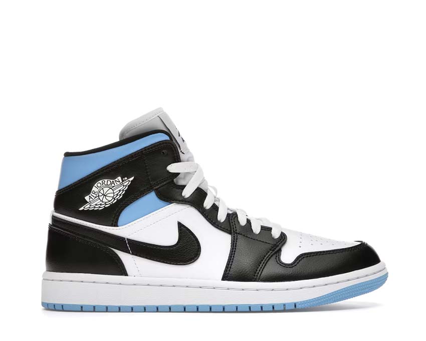 Jordan 1 Mid White / Black - University Blue BQ6472-102