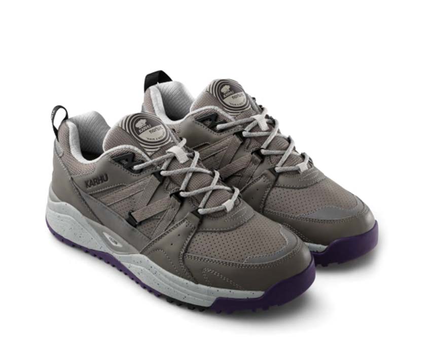 Karhu Fusion XC WP X Norbit Brushed Nickel vista lateral — mesh transpirable