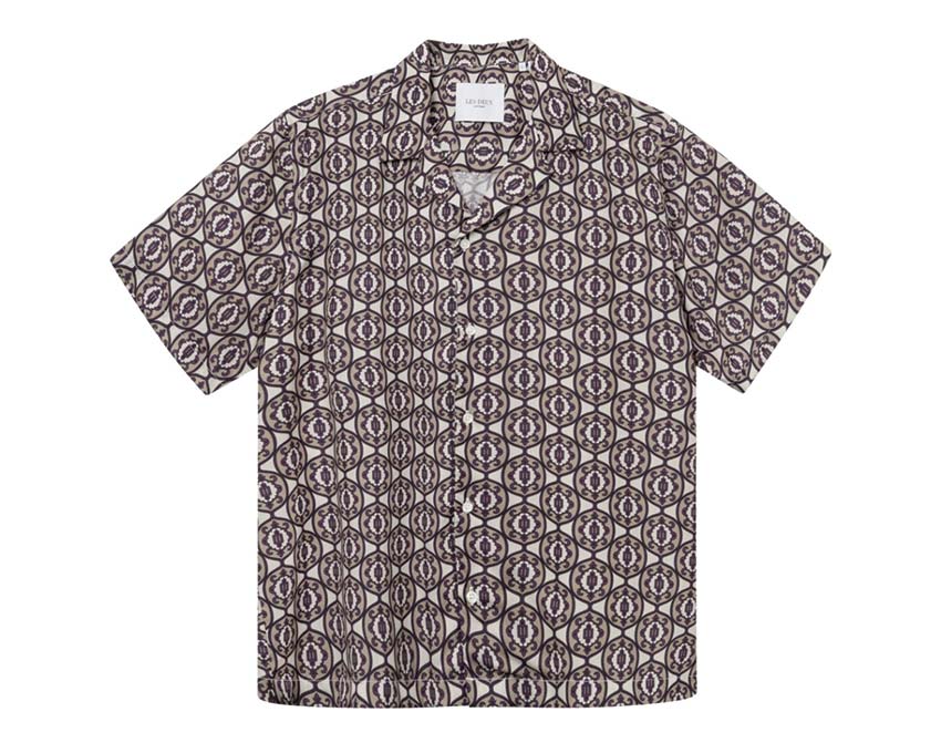 Les Deux Ornament AOP Tencel Shirt Ivory — camisa unisex Tencel estampado