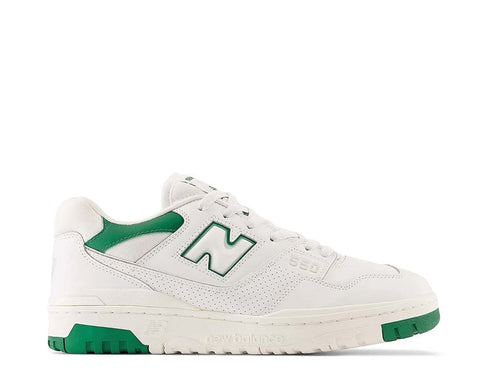 New Balance 550 White Green — men's basketball vintage cupsole sneaker