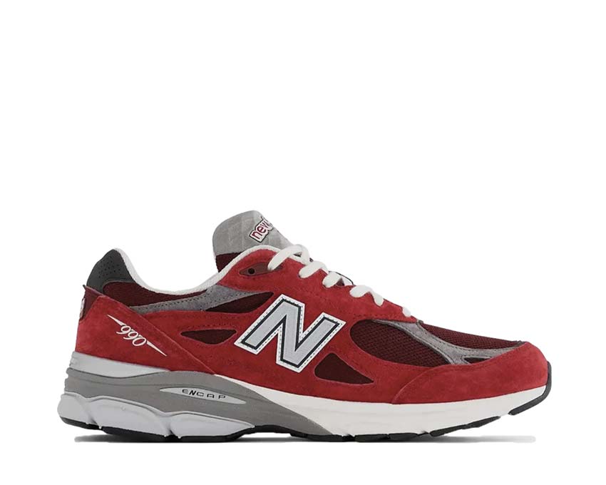 New Balance 990 Made in USA Scarlet — Herren Sneaker ENCAP Mesh Wildleder