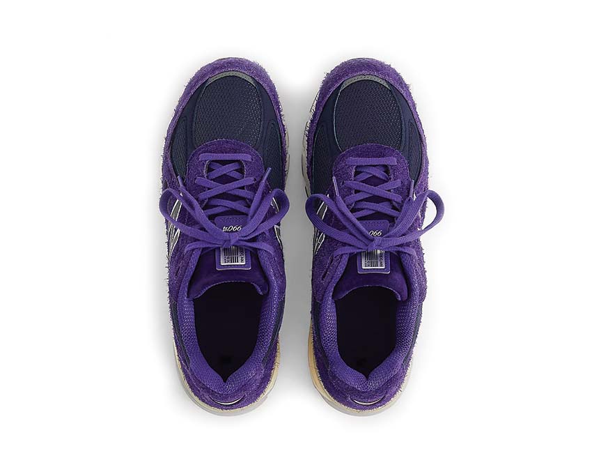 New Balance 990v4 Made in USA Plum détail — construction Made in USA