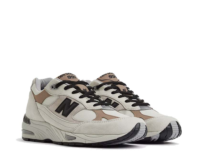 vista lateral — New Balance 991 V1 pelican island fossil ante mesh caña