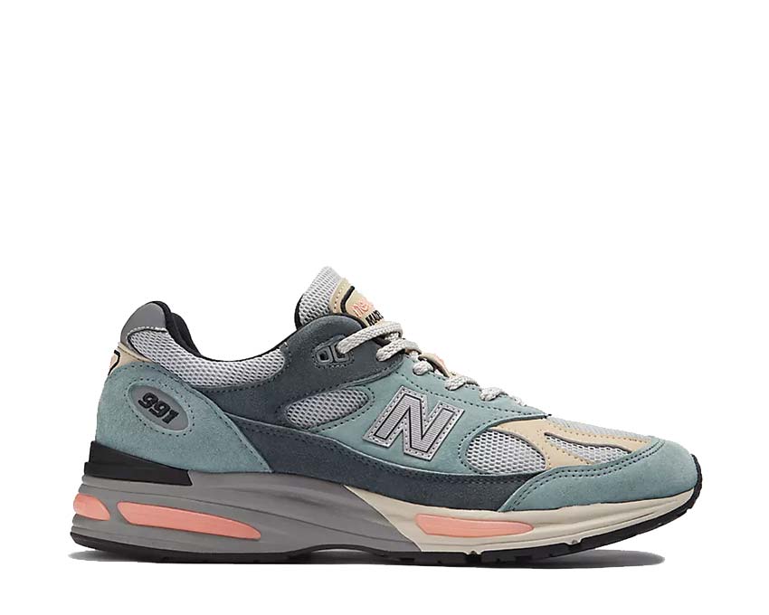 New Balance 991v2 UK Silver Blue Turbulence — sneaker uomo premium made in UK