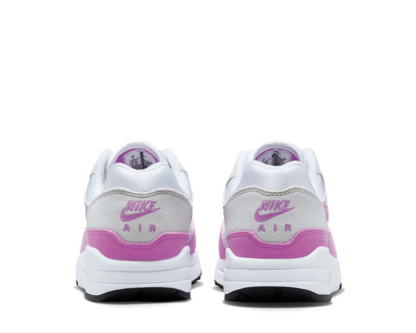 Nike Air Max 1 '87 Neutral Grey suela — amortiguación Air Max Fuchsia visible