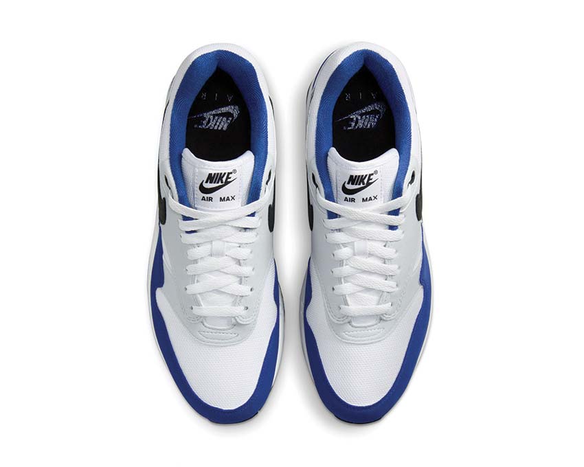 Nike Air Max 1 White Black detalle — upper cuero y mesh bicolor