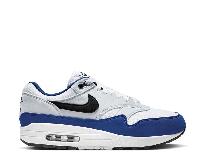 Nike Air Max 1 White Black Deep Royal Blue — sneaker hombre amortiguación Air
