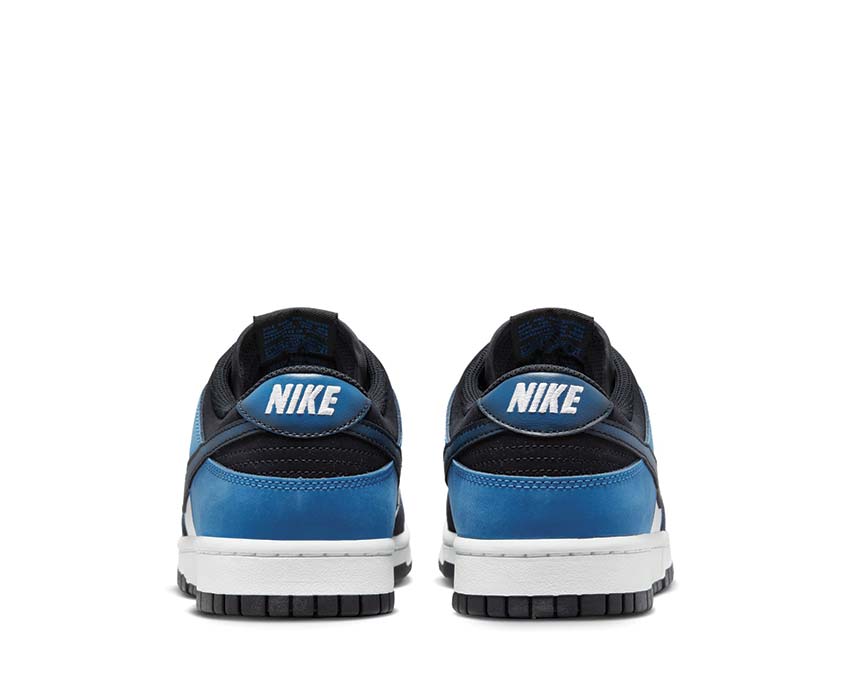 Nike Dunk Low Retro NAS Summit White vista laterale — pelle Industrial Blue Black