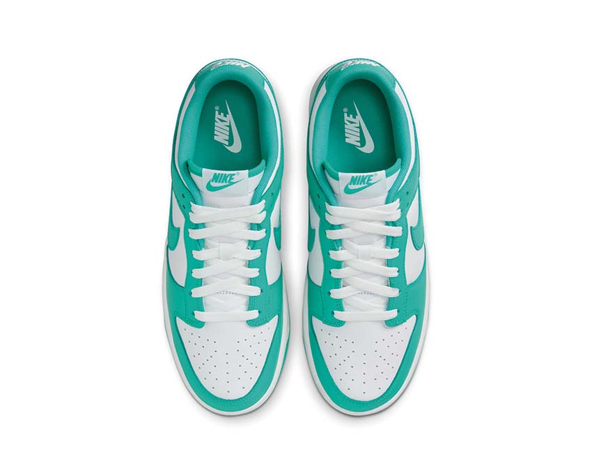 Nike Dunk Low Retro White detalle — cuero bicolor Clear Jade