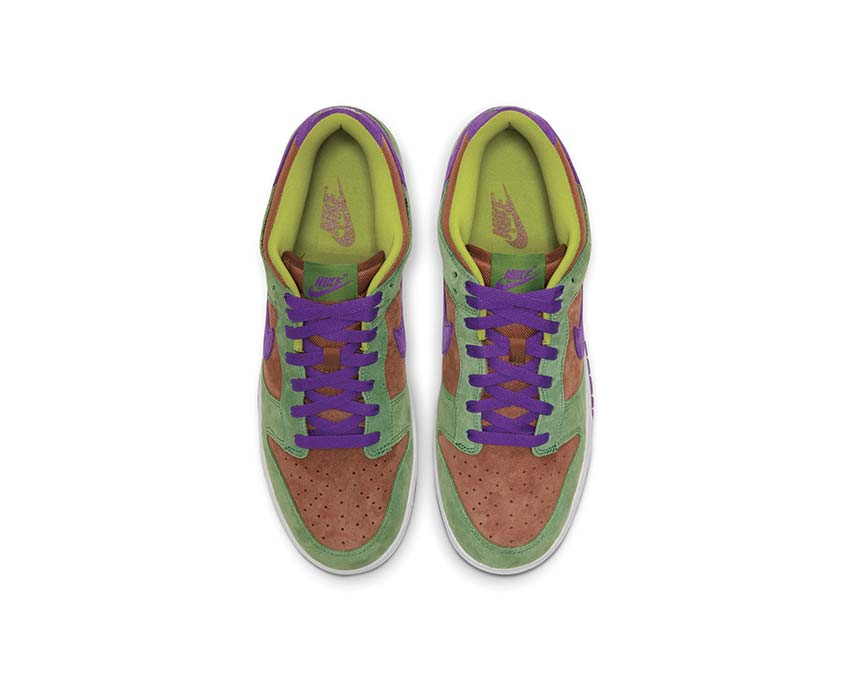 Nike Dunk Low SP Veneer detalle — parte superior cuero ante premium